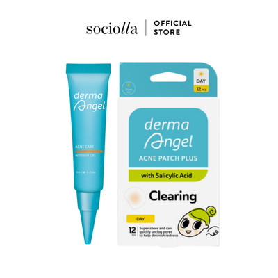 Combo Chăm Da Hỗ Trợ Giảm Mụn BHA, Giảm Viêm, Giảm Đỏ Derma Angel Gel 10g & Plus 12pcs