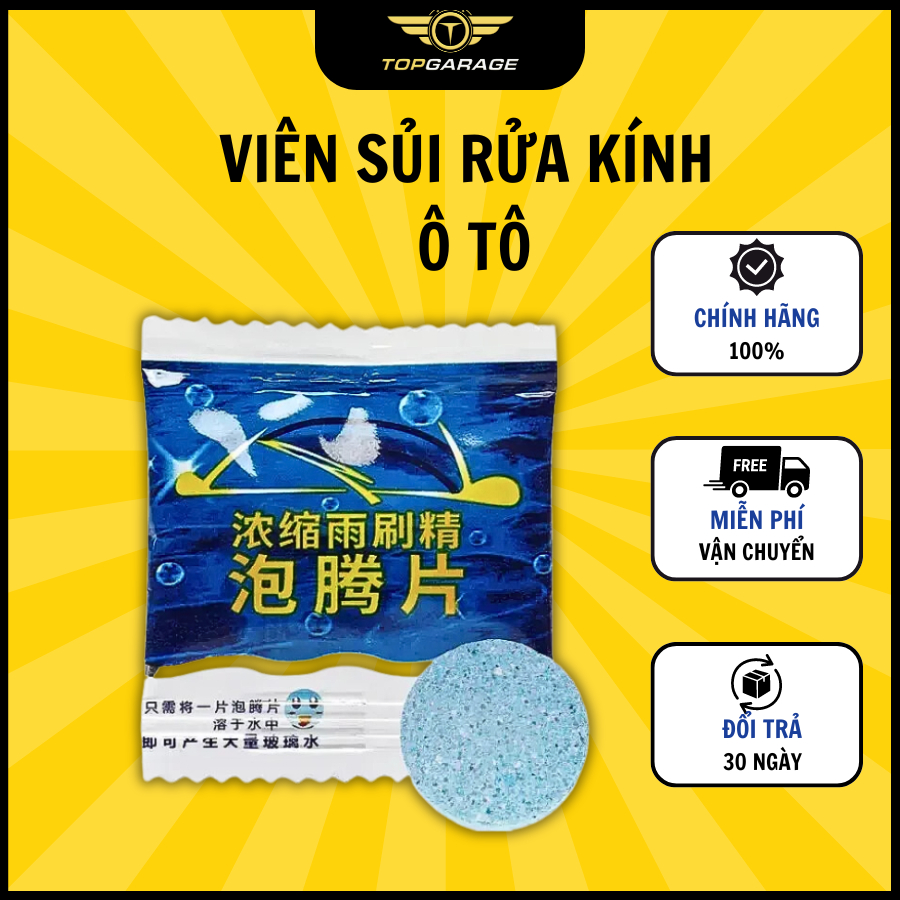 Viên sủi rửa kính ô tô, Viên sủi rửa kính xe hơi ô tô tiện dụng | TOP GARAGE STORE