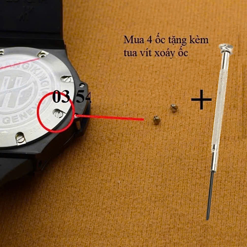 Ốc mặt sau đồng hồ Hublot ( mua 4 ốc tặng tua vít)