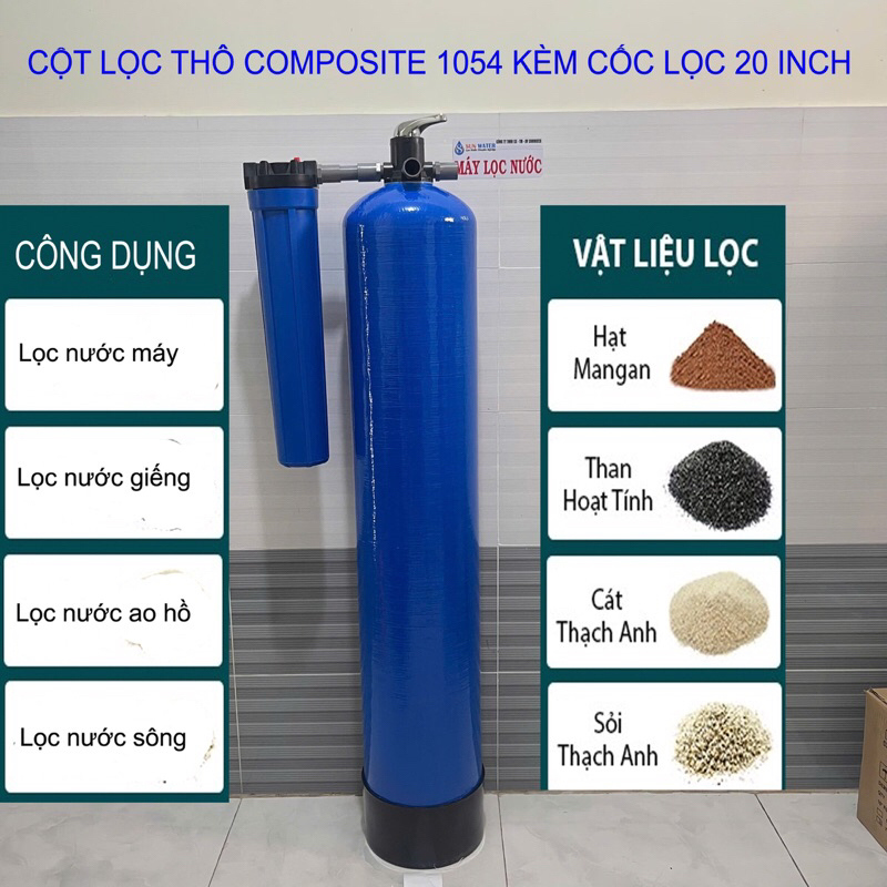 Cột Lọc Thô Composite 1054 Kèm Cốc Lọc 20inch