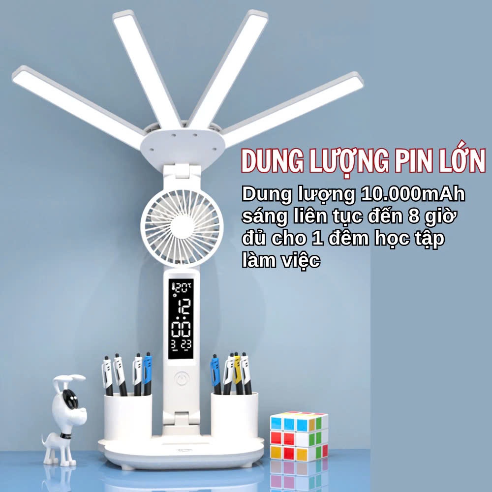 Đèn Học Để Bàn 10.000mAh Siêu Tích Điện 8 Giờ -Đèn led Để Bàn Bảo Vệ Mắt Thông Minh Gấp Gọn Tiện Lợi