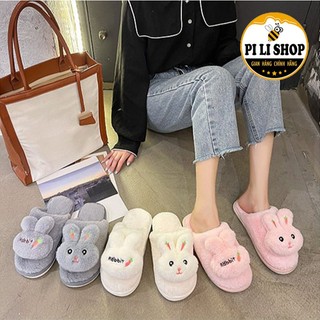  Dép Lê Bông Xinh Bít Mũi Đế Thấp Chống Trơn Trượt Êm Chân Dép Bông Mùa Đông Mang Trong Nhà Họa Tiết 