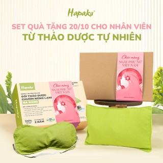  Set Quà Tặng 20 10 Dành Cho Nhân Viên Nữ Từ Thảo Dược Tự Nhiên HAPAKU Gối Chườm Nóng Giảm Đau Bụng Kinh 