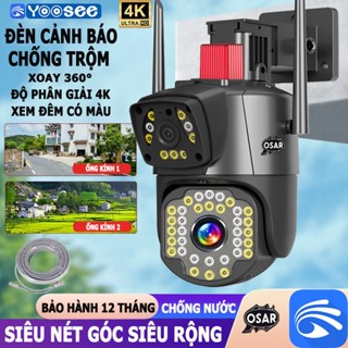 Camera IP Wifi YooSee PTZ 2 Mắt 12MPX Pro F36D, Siêu Nét 4K Đèn Báo Động Lớn, Zoom 15X, Xem Đêm Có Màu, Xem 2 Màn Hình