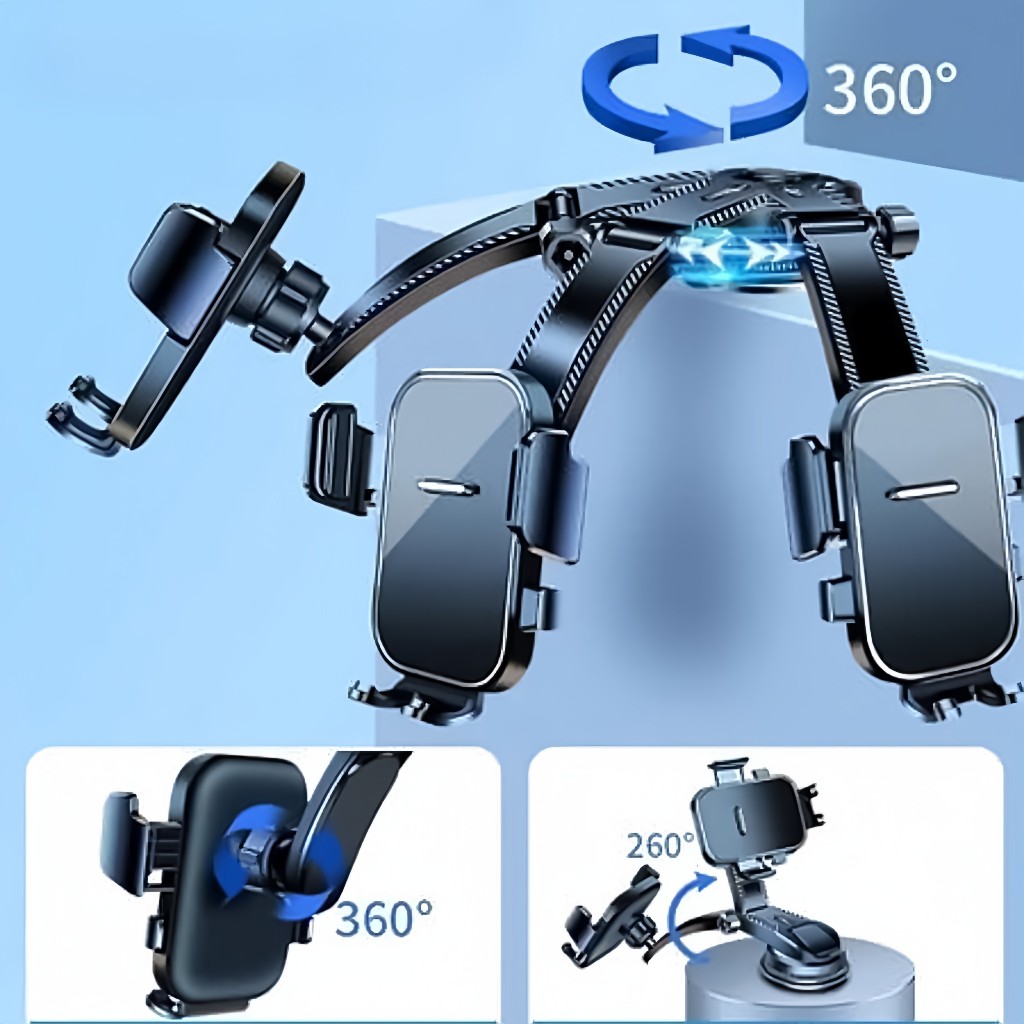 Giá Đỡ Điện Thoại Ô Tô, Giá Đỡ Khóa Tự Động Xoay 360 Độ, Kẹp Giữ Điện Thoại Gắn Taplo Xe Hơi | BigBuy360 - bigbuy360.vn