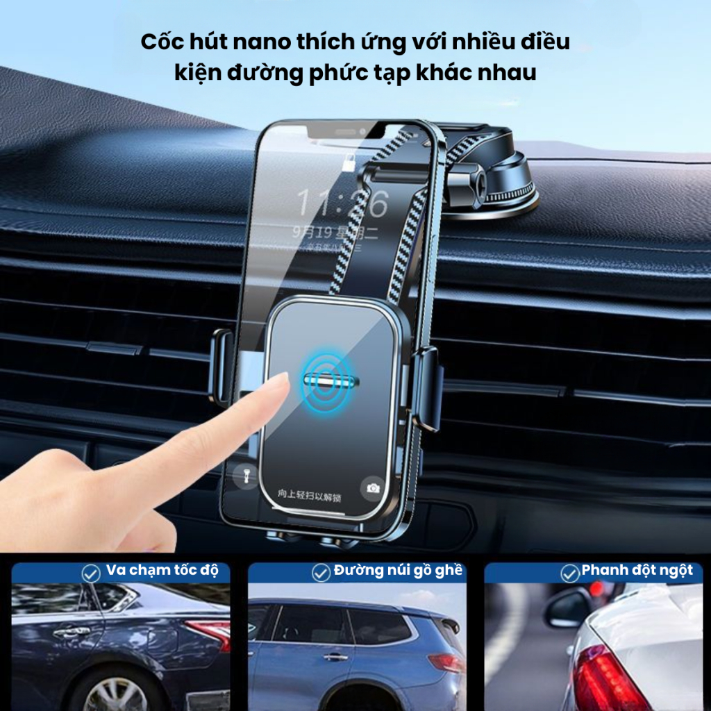 Giá Đỡ Điện Thoại Ô Tô, Giá Đỡ Khóa Tự Động Xoay 360 Độ, Kẹp Giữ Điện Thoại Gắn Taplo Xe Hơi | BigBuy360 - bigbuy360.vn