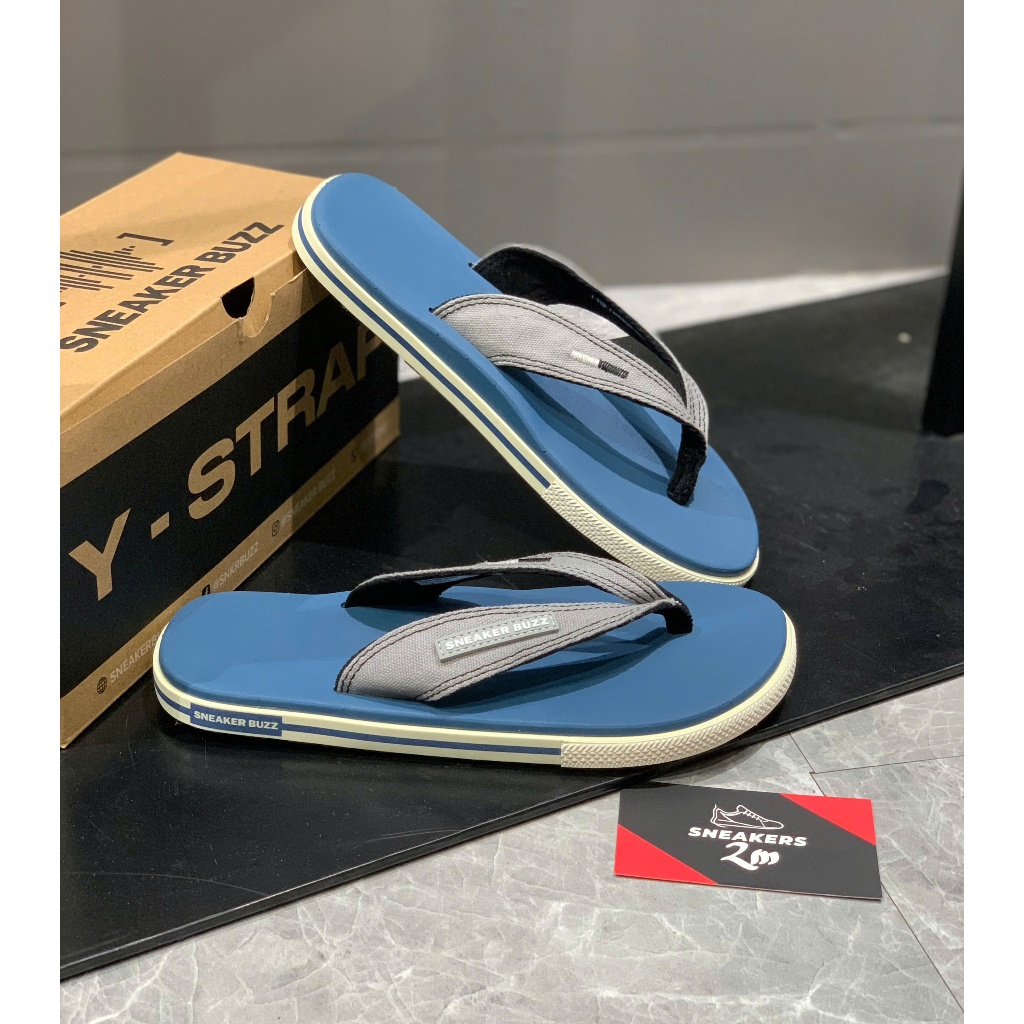 [ 2M Sneaker ] - Dép Sneaker Buzz Xanh Quai Xám Vải