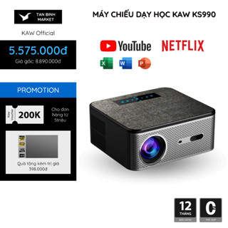 Máy chiếu phim KAW KS990 - Độ sáng 17000 Lumens, Hỗ Trợ Hình Ảnh 4K, Wifi 2.4G/5G, Bảo Hành 12th
