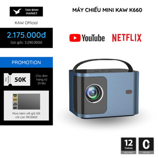 Máy Chiếu Mini KAW K660 - Độ Phân Giải Full HD, Độ Sáng 8000 Lumens, Kết Nối Ứng Dụng, Bảo Hành 12th