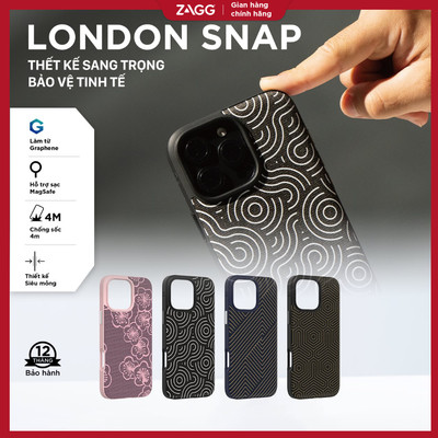 [iPhone 16 Series] Ốp lưng chống sốc ZAGG London Magsafe chống sốc 4m bảo hành 1 năm 1 đổi 1