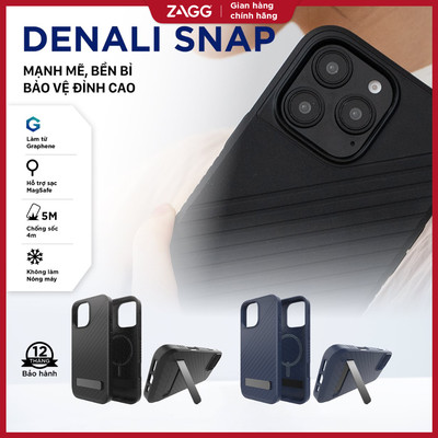 [iPhone 16/15 Series] Ốp lưng ZAGG Denali Magsafe có chân gập, chống sốc 5m bảo hành 1 năm 1 đổi 1