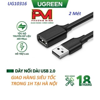 Dây nối dài usb 2.0 dài 2m ugreen us103 10316 - bảo hành chính hãng