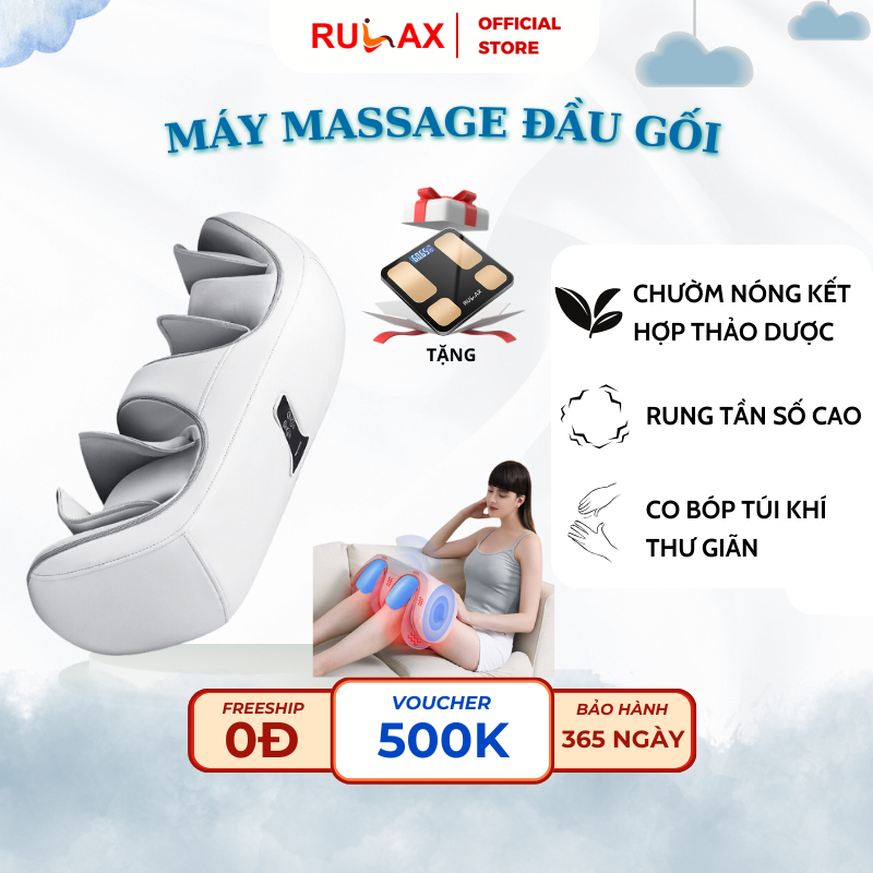 Máy Massage Đầu Gối RULAX Sạc Pin Cao Cấp, Massage Đa Điểm Kết Hợp Khí Nén, Rung, Chườm Ấm Thảo Dược