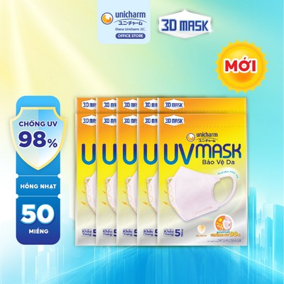 [V] - [MỚI] Bộ 10 gói khẩu trang chống nắng Unicharm UV Mask 5 miếng