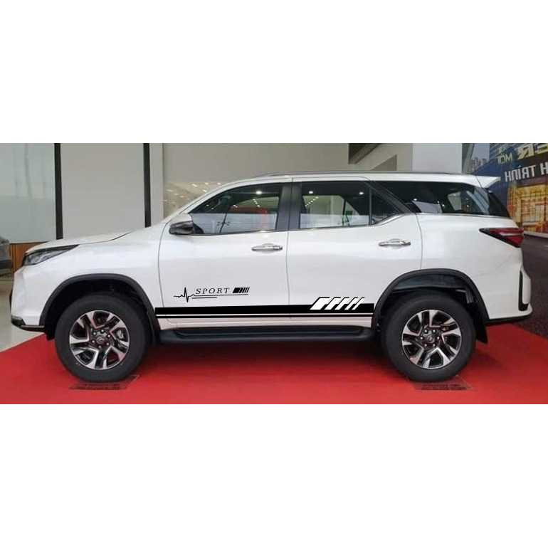 Toyota Fortuner Toyota Tem Ô Tô 2 bên sườn Toyota Cực Chất, Hàng 3 Lớp Chất Lượng Cao ,Team Decal