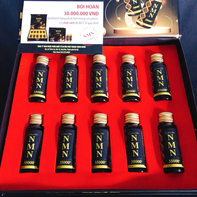 Collagen NMN 35000+ làm đẹp da, chống lão hóa, đẩy lùi tuổi già - Hộp 10 chai