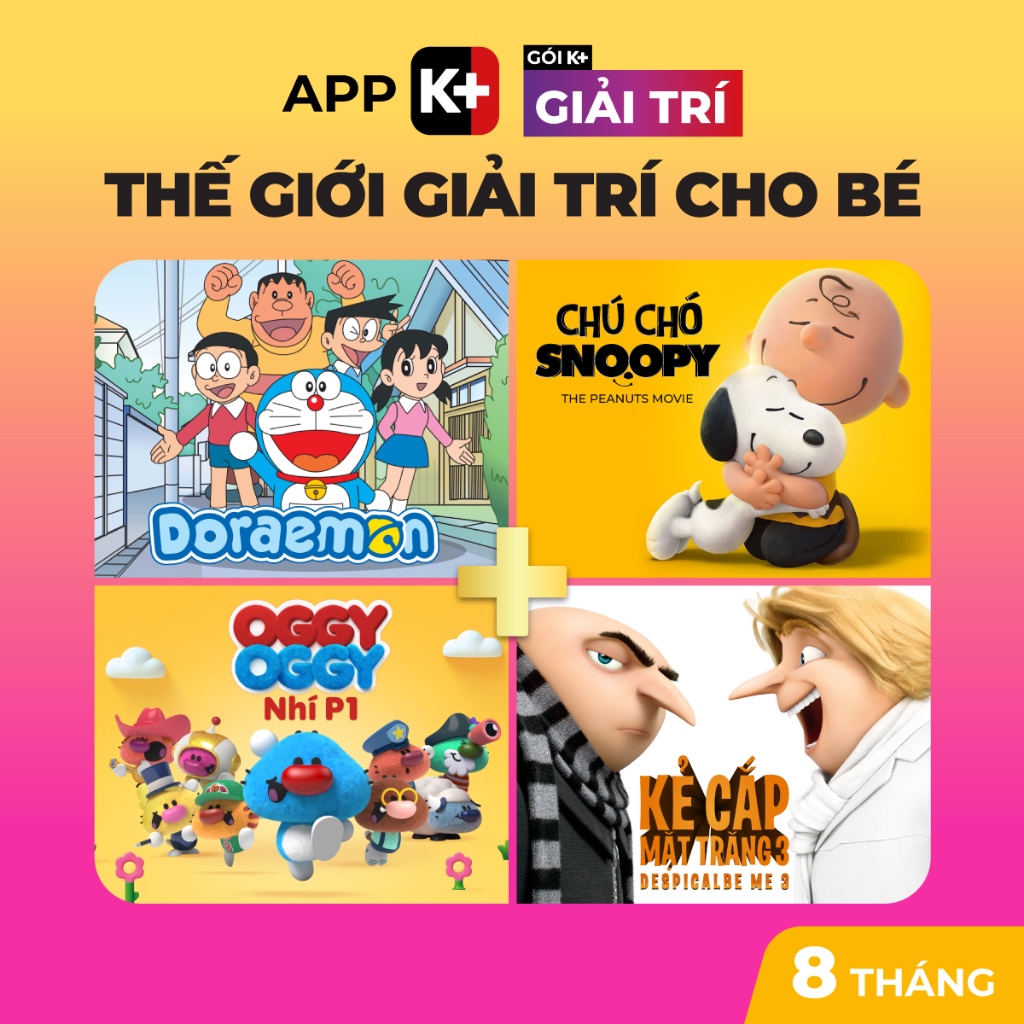 App K+ Gói Giải Trí - Thời hạn 08 tháng (tặng thêm 04 tháng)