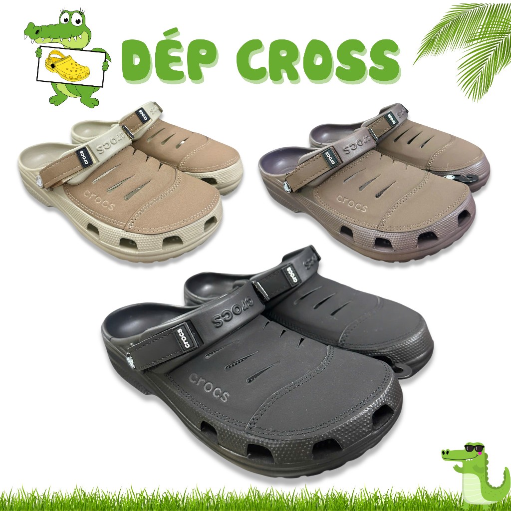 dep cross Dép Cross Yukon Mesa Clog nam nhiều màu dạng sục phối da đế chống trơn trợt - Hàng chính hãng - Sấu vui vẻ Off