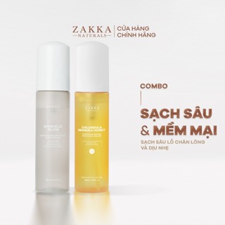 Bộ Đôi Zakka Naturals Sữa Rửa Mặt Mandelic 185ml và Sữa Rửa Mặt Hoa Cúc 185g Hỗ Trợ Làm Sạch Dịu Nhẹ