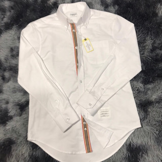  TS - ÁO SƠ MI NAM NỮ TAY DÀI OXFORD THOMPSON TRẮNG VIỀN TRONG BBR ĐỦ TAGS CỜ SAU GÁY MENSWEAR WOMENSWEAR SHIRT 