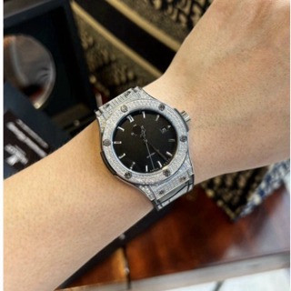 Đồng Hồ Cơ Nam Automatic Nhật Bản Cao Cấp Viền Đính Đá Mặt Kính Saphire  Viền Trơn Chống Nước 5ATM