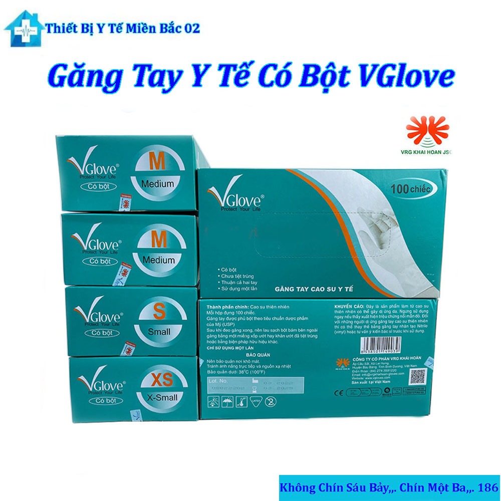 Găng Tay Y Tế Có Bột VGlove Hộp 50 Đôi