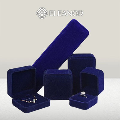 Hộp đựng quà tặng Eleanor Accessories xanh đen đựng dây chuyền bông tai hộp phụ kiện trang sức 8436