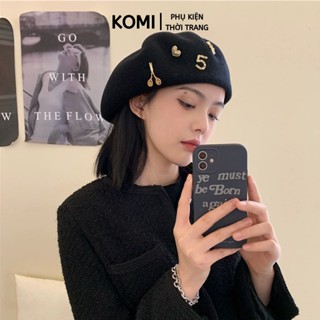 Mũ nồi beret KOMI nón nồi nữ thời trang thu đông phong cách hàn quốc trẻ trung