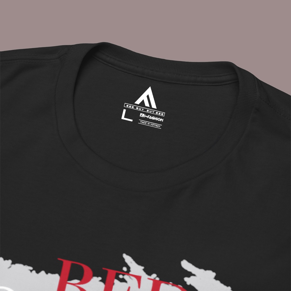 Áo thun nam nữ basic cổ tròn chất liệu Cotton Áo phông tay lỡ in hình BED WINE BLUE