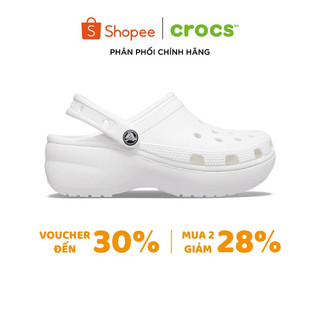    CHÍNH HÃNG   GIÀY CLOG CROCS NỮ CLASSIC PLATFORM - WHITE 