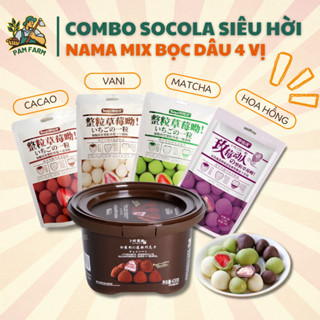 【DATE MỚI COMBO Socola Nama Truffles + Socola bọc Dâu mix 4 vị Công Nghệ Nhật Bản - Kẹo Socola Sữa