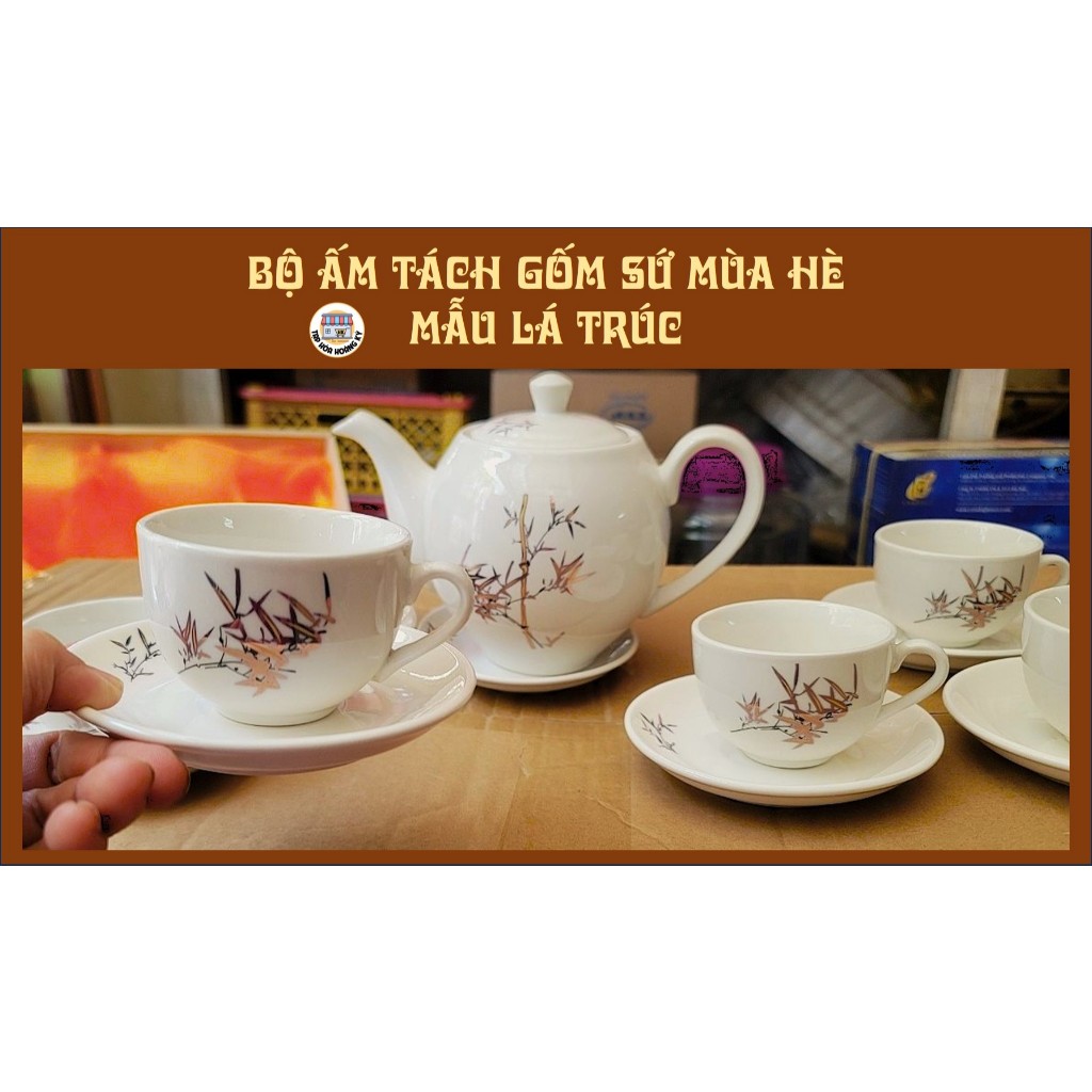 BỘ ẤM CHÉN PHA TRÀ MÙA HÈ  - GỐM SỨ CAO CẤP