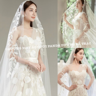 [HOẢ TỐC 2H, ẢNH THẬT] LÚP/VEIL VOAN TRẮNG KEM CÀI TÓC PHỐI VÁY CƯỚI CÔ DÂU ĐÍNH REN HOA DÀI DÀY DẶN ĐI TIỆC, CƯỚI HỎI