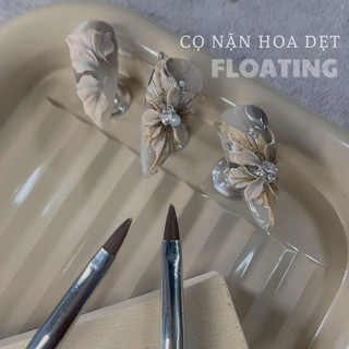  Cọ đắp hoa dẹt màu nâu và đen bất kì chuyên dùng đắp hoa nail Nguyễn Thúy Hà 