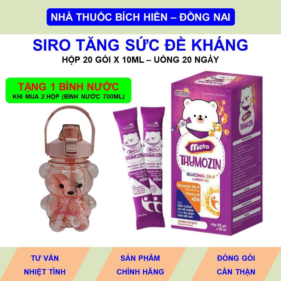 Meta Thymozin hộp 20 gói siro bổ sung kẽm vitamin B1 lysine giúp bé hết chán ăn giảm mệt mỏi