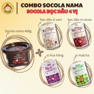 【DATE MỚI SIÊU COMBO Socola Nama Truffles 408G và Socola Bọc Dâu 60G Mix 4 Vị Công Nghệ Nhật Bản