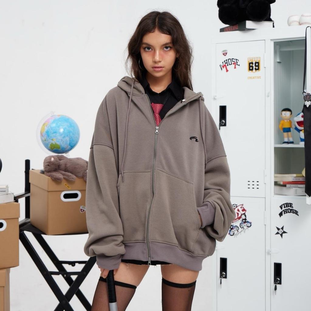 RUFFLE HOODIE ZIP - Áo khoác thêu xù khoá kéo 2 đầu (Có túi trong) Whose Studio