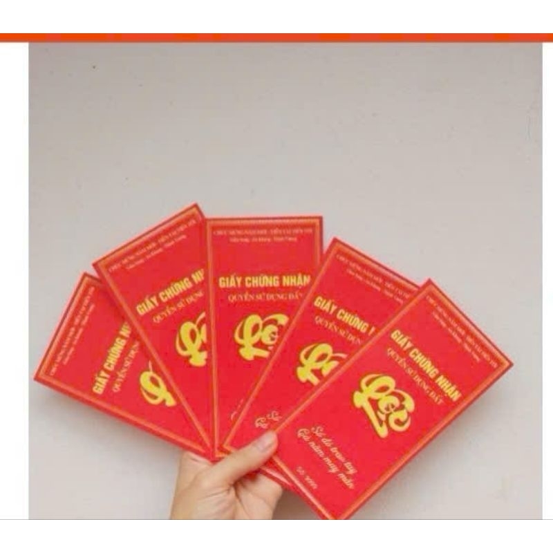 Bao lì xì cưới- Sổ đỏ- quyền sử dụng đất
