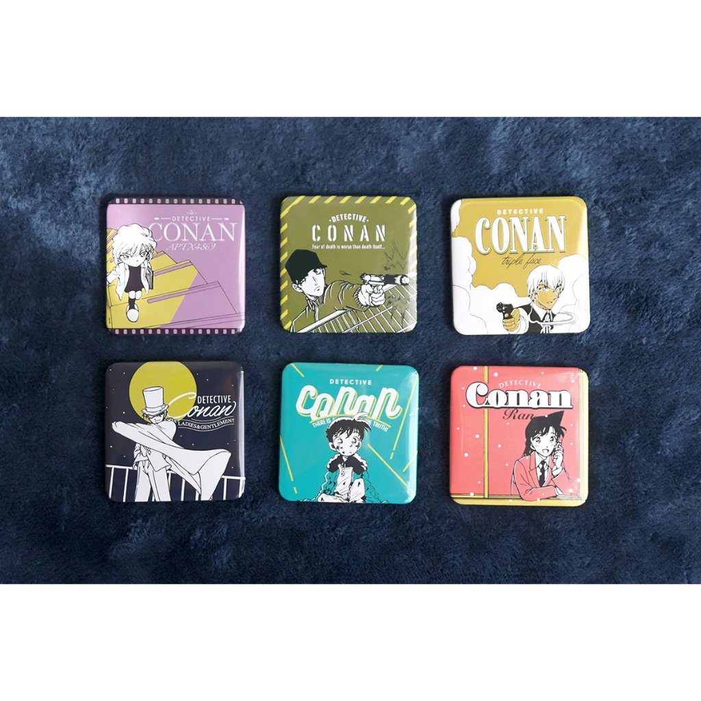 Huy hiệu vuông nguyên tác Conan Ran Kid Amuro Akai Haibara