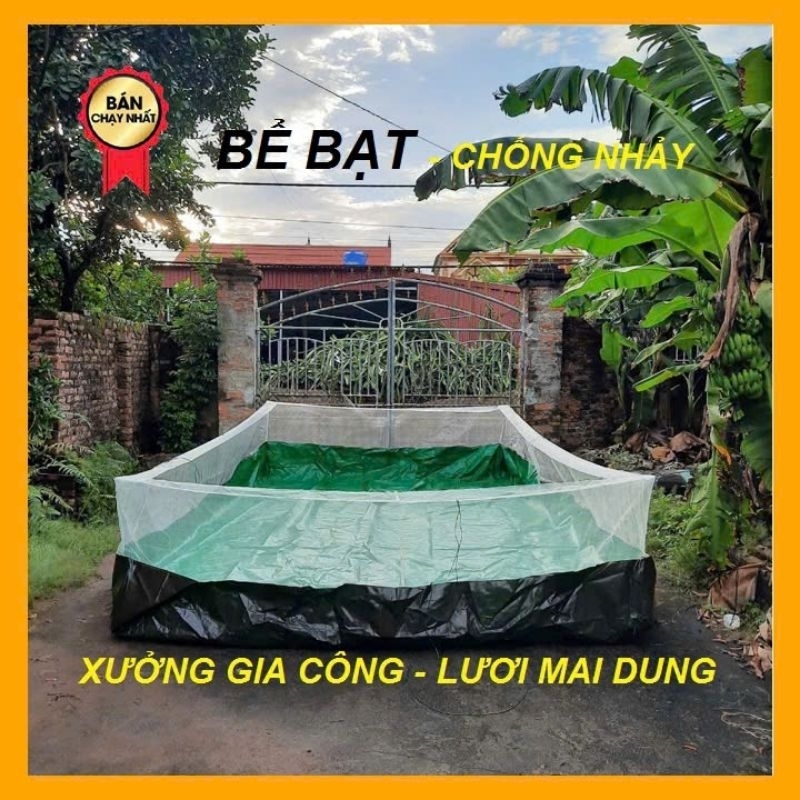 Bể bạt lưới nuôi ốc ếch cá - chống nhảy, chống bò