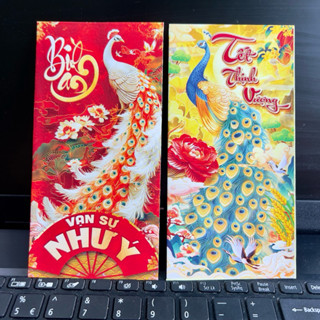 10 Bao lì xì Chim Công Thịnh Vượng Bình An lì xì tết, trang trí sang trọng
