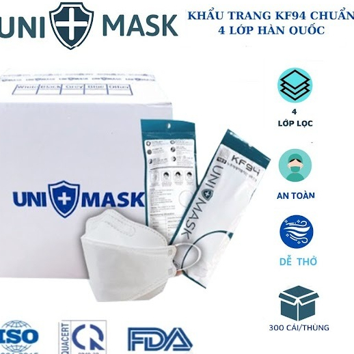 [Top Value]Thùng 300 chiếc khẩu trang KF94 UNIMASK chính hãng khẩu trang 4D UNIMASK KF94 UNIMASK