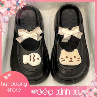Dép nữ, Giày búp bê  Mary Jane, sticker mèo cá dễ thương, Dép bánh mì cute, Dép Cross