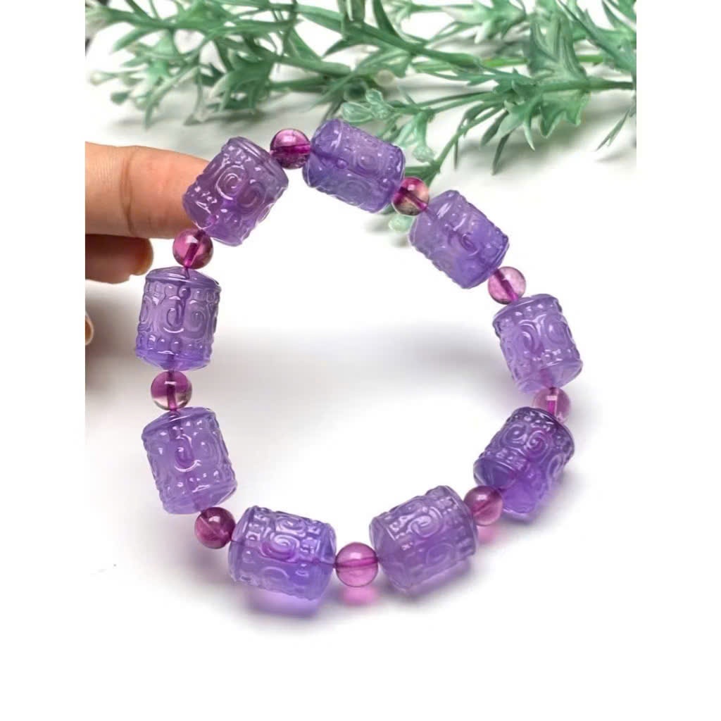 Vòng tay lu thống flourite tím sdep
