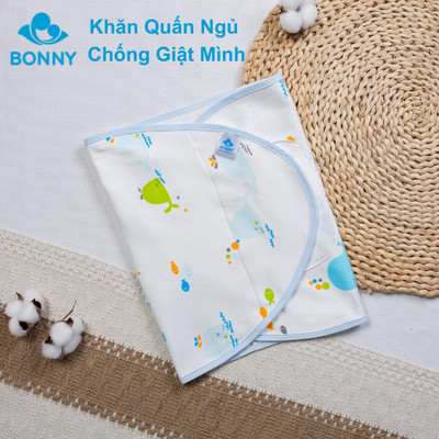 [Khăn Quấn Ngủ Chống Giật Mình BONNY] Cho Bé Sơ Sinh Cotton Mềm Mịn (Kt: 35x80Cm)