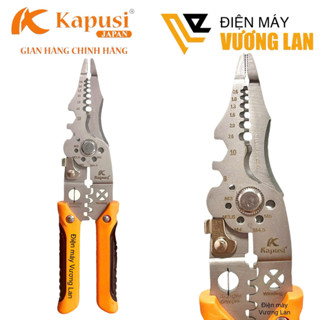 Kìm tuốt dây đa năng 12 trong 1 Kapusi Japan, Kìm điện đa năng Thép gió HSS, Lò xo ẩn
