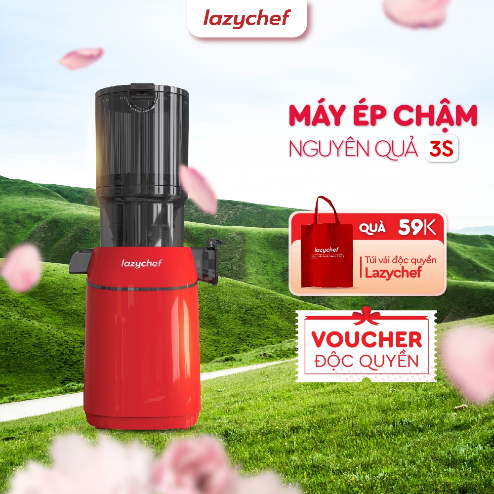 Máy Ép Chậm Nguyên quả Lazychef - Máy Ép Trái Cây - Làm Kem Hoa Quả, Tháo Lắp 3S, Chính Hãng
