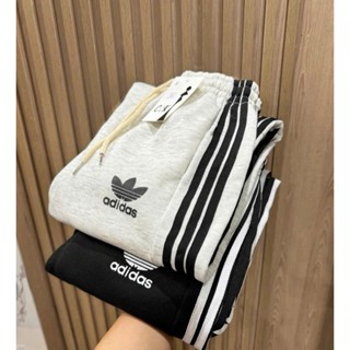 sét 2 quần nỉ bông ống rộng nữ  kiểu dáng thể thao  cạp chun có dây rút