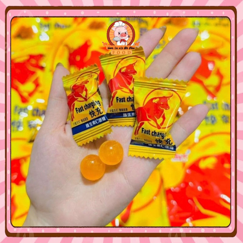 Kẹo tăng lực bò húc, 1 gói kẹo bò húc 320g, đồ ăn vặt food