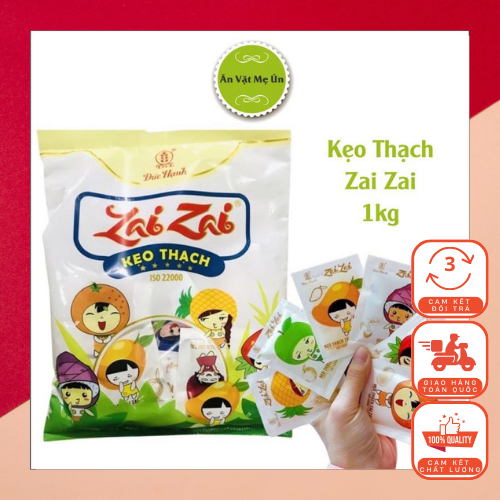 1KG Thạch Zai Zai Hương Vị Trái Cây, Thạch Rau Câu 8 Hương Vị Giải Nhiệt Mùa Hè, Thạch Zai Zai